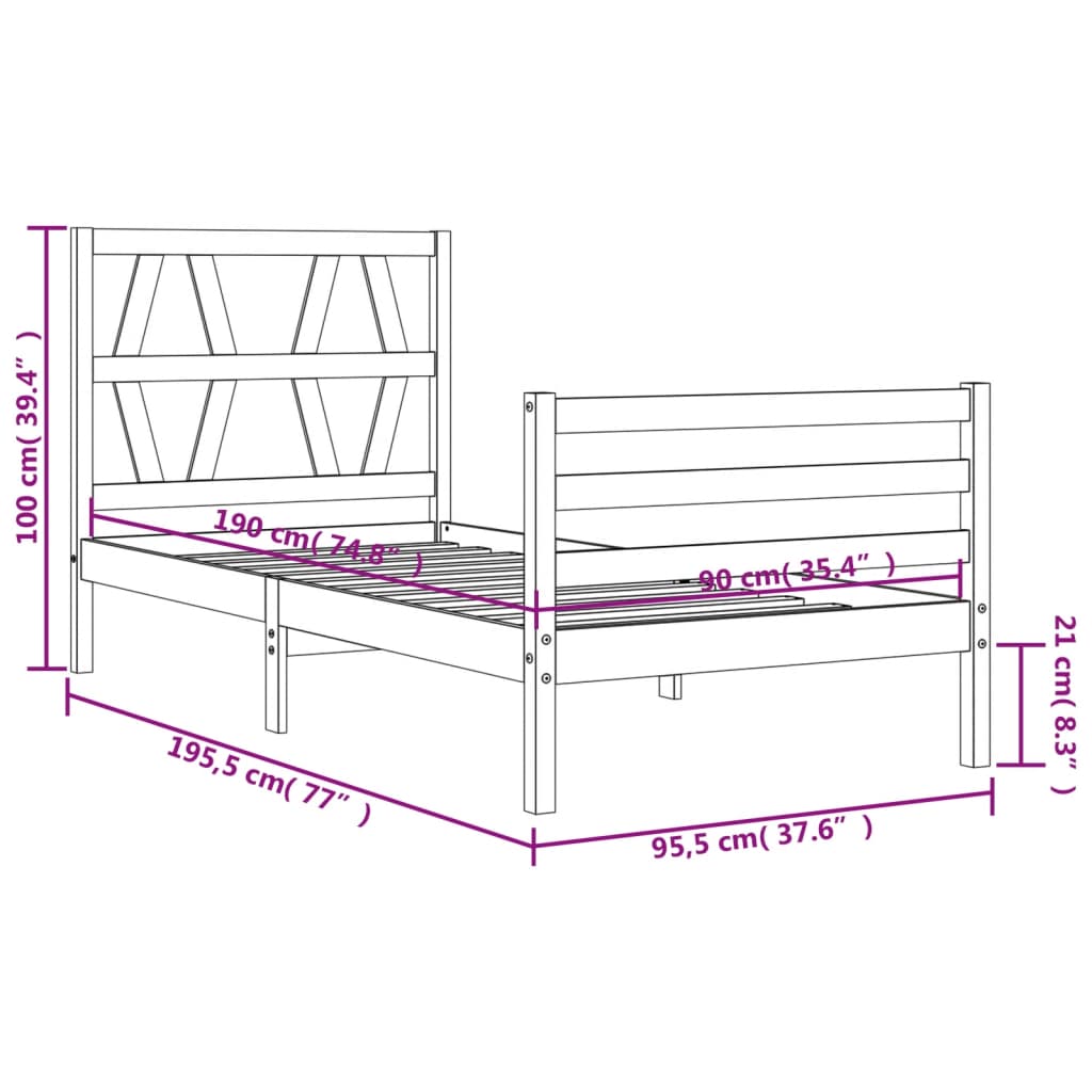 Bed Frame Without Mattress Solid Wood