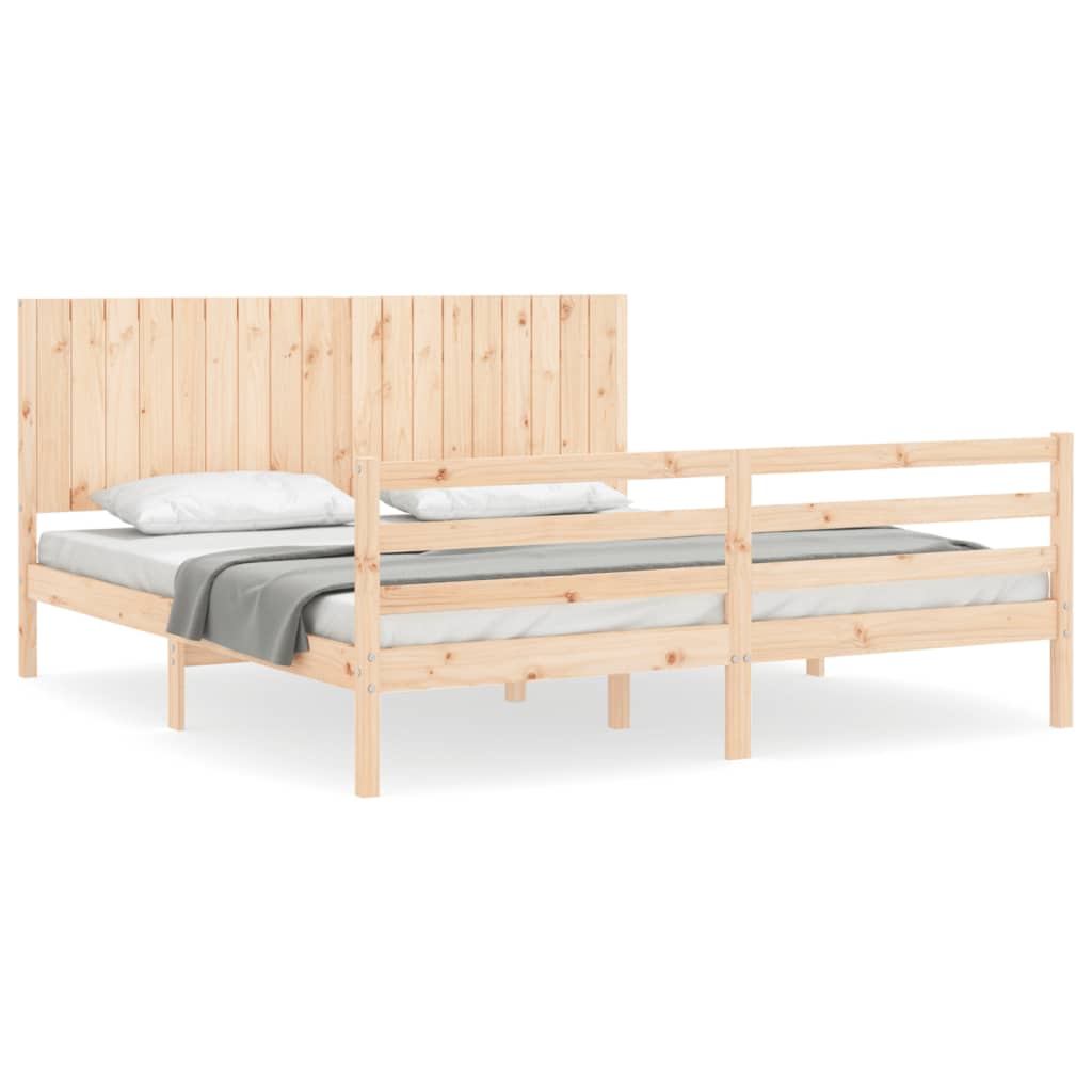 Bed Frame Without Mattress 183X203 Cm King Solid Wood