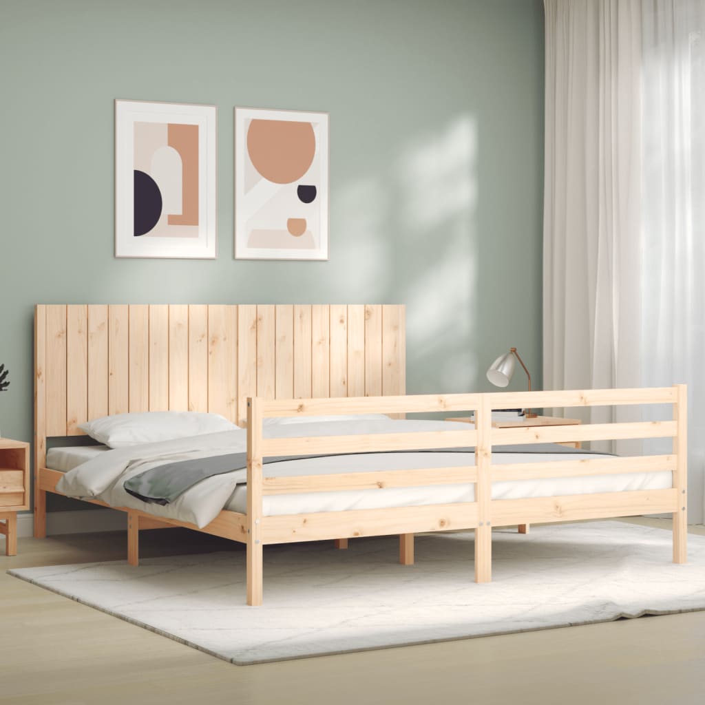 Bed Frame Without Mattress 183X203 Cm King Solid Wood