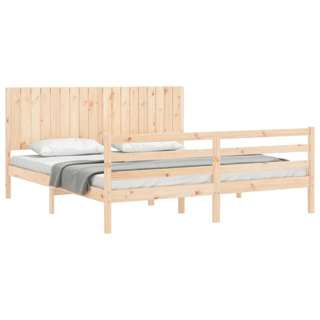 Bed Frame Without Mattress 183X203 Cm King Solid Wood
