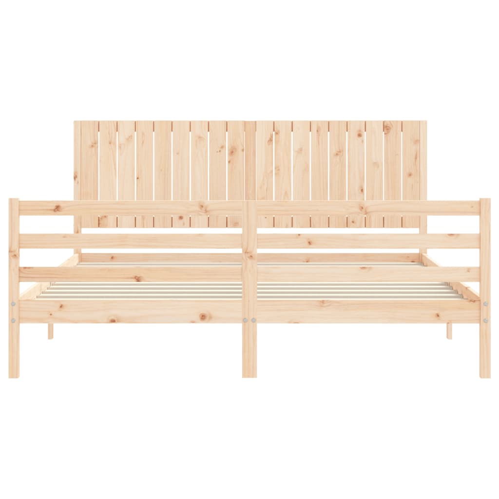 Bed Frame Without Mattress 183X203 Cm King Solid Wood