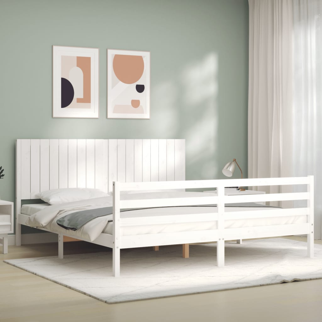Bed Frame Without Mattress 183X203 Cm King Solid Wood