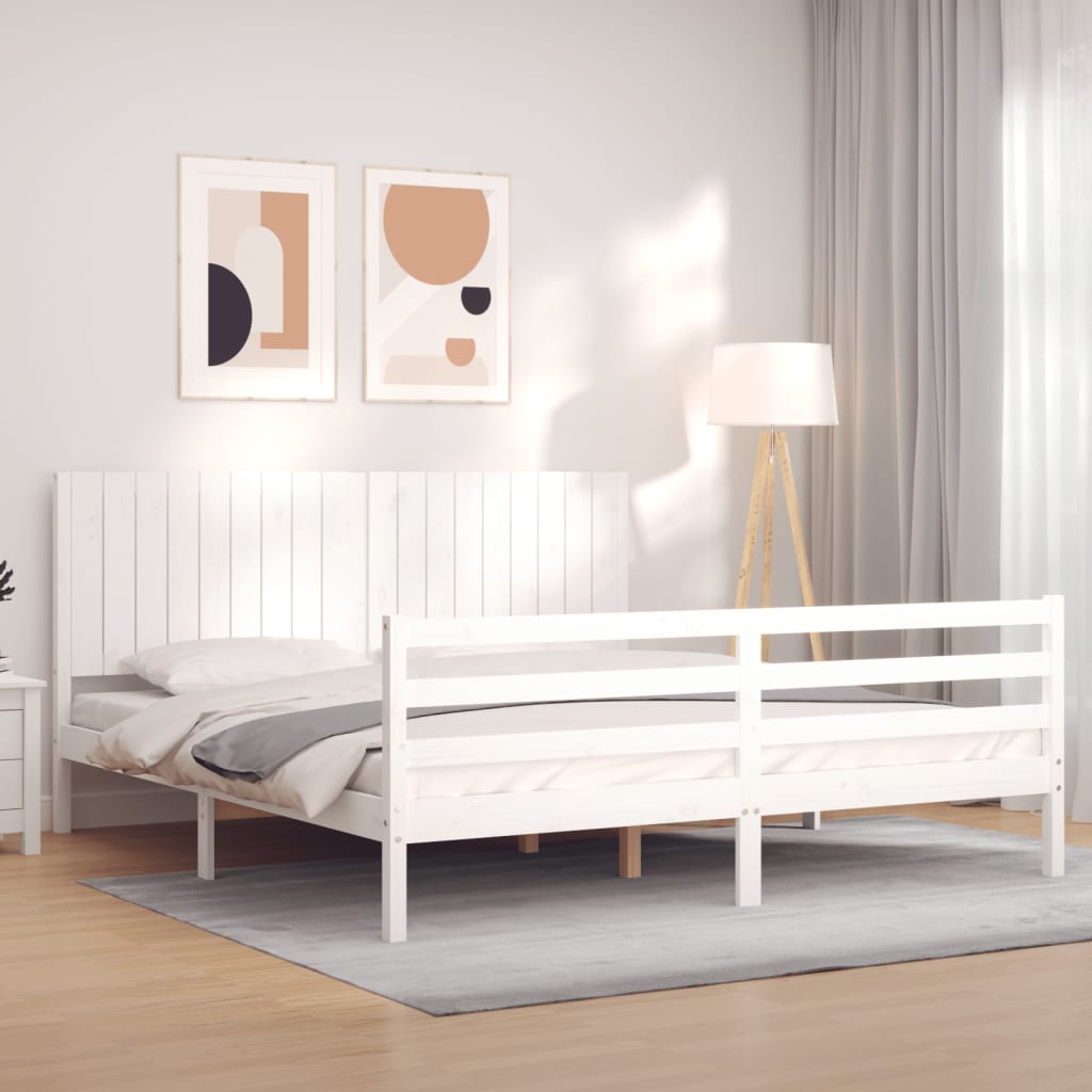 Bed Frame Without Mattress 183X203 Cm King Solid Wood