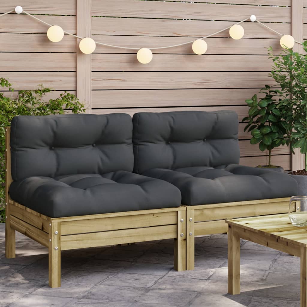3 Piece Garden Lounge Set With Cream Cushions Solid Pinewood