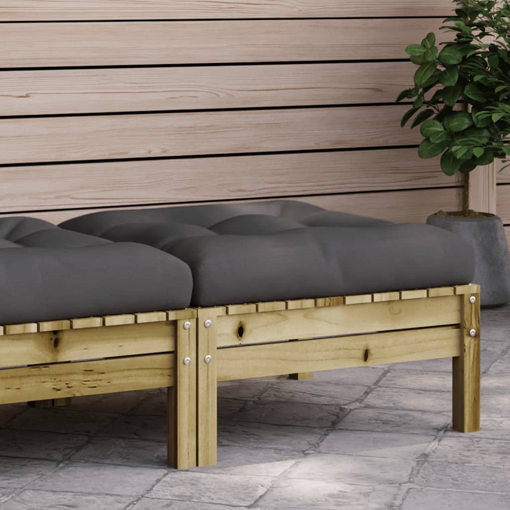 3 Piece Garden Lounge Set With Cream Cushions Solid Pinewood