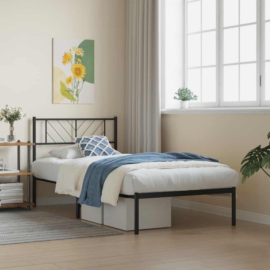 Metal Bed Frame Without Mattress With Footboard 183X203 Cm King
