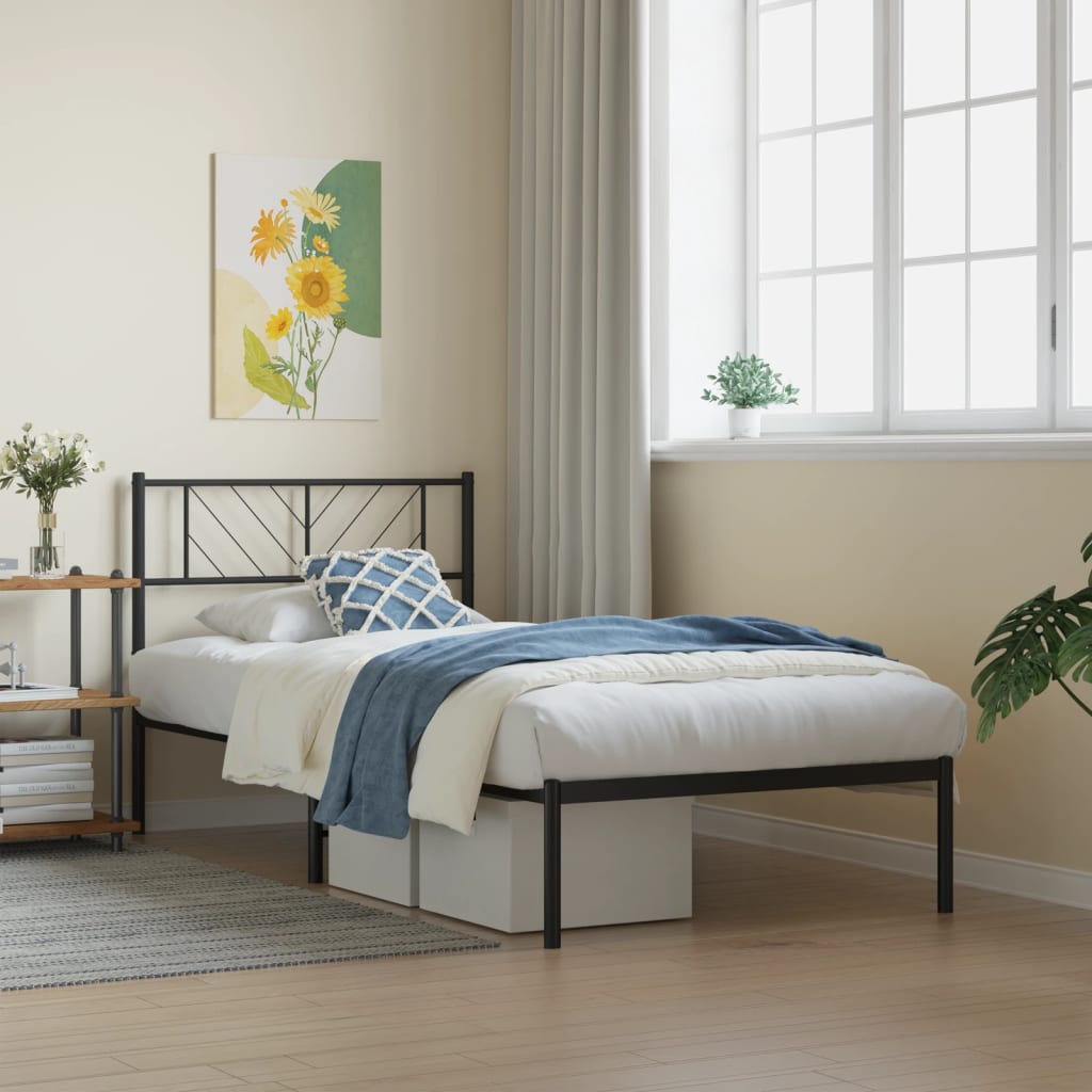 Metal Bed Frame Without Mattress With Footboard 183X203 Cm King