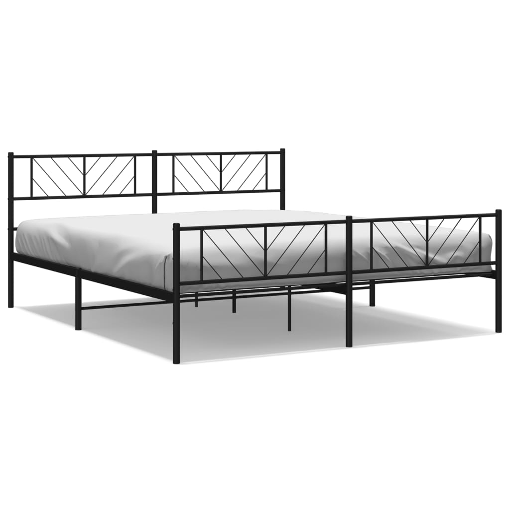 Metal Bed Frame Without Mattress With Footboard 183X203 Cm King