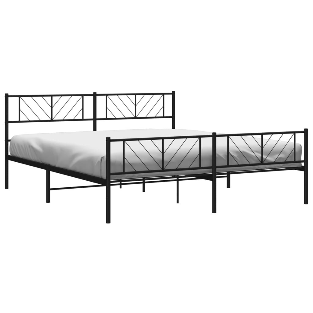 Metal Bed Frame Without Mattress With Footboard 183X203 Cm King