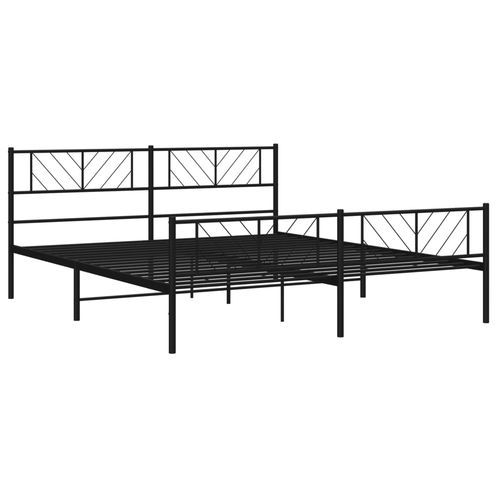 Metal Bed Frame Without Mattress With Footboard 183X203 Cm King