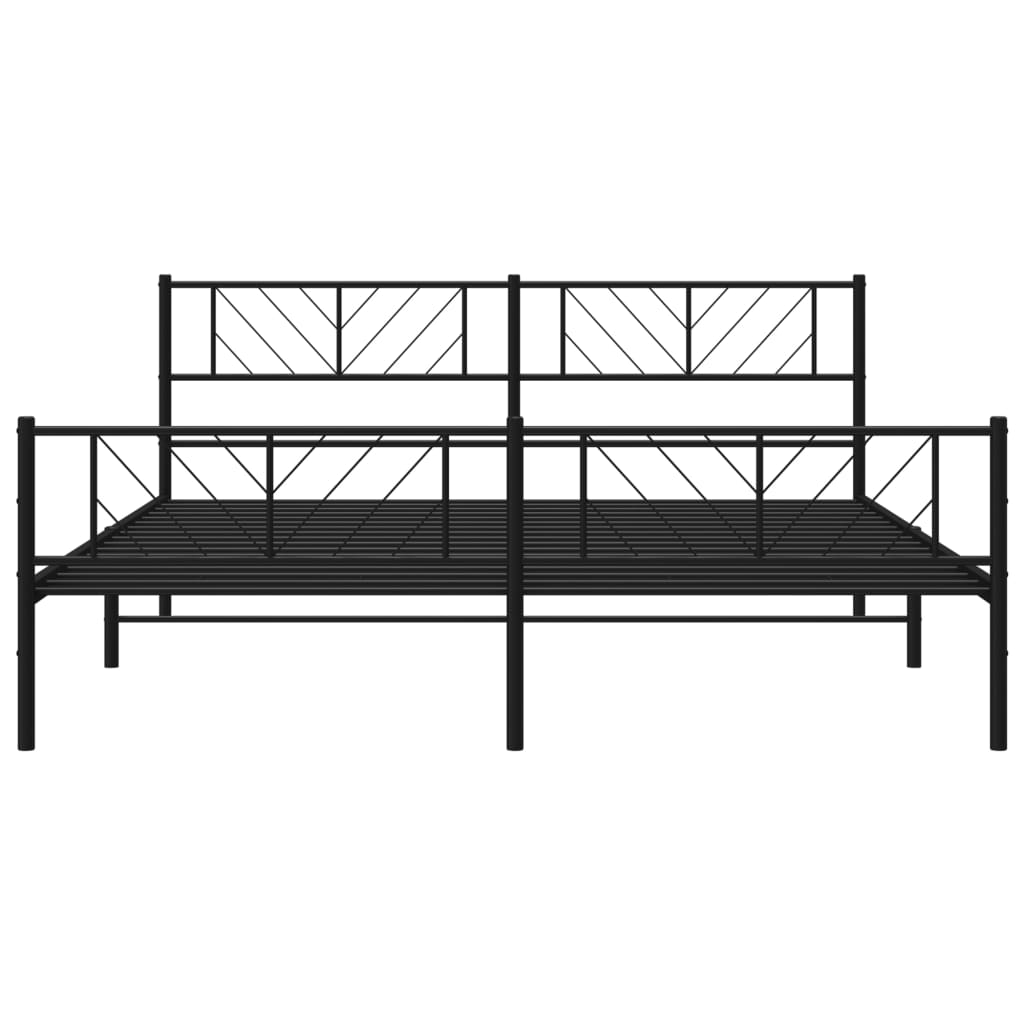 Metal Bed Frame Without Mattress With Footboard 183X203 Cm King
