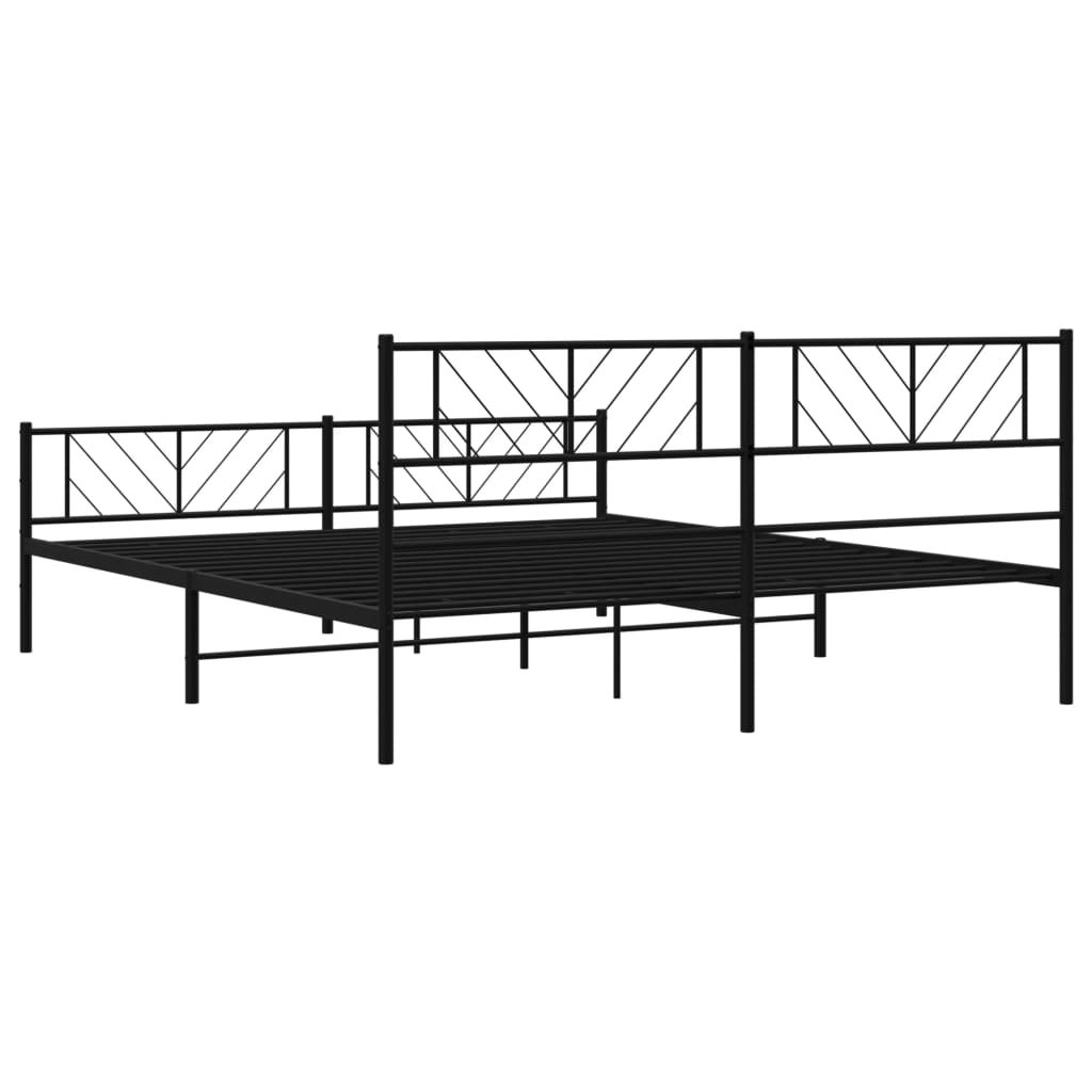 Metal Bed Frame Without Mattress With Footboard 183X203 Cm King