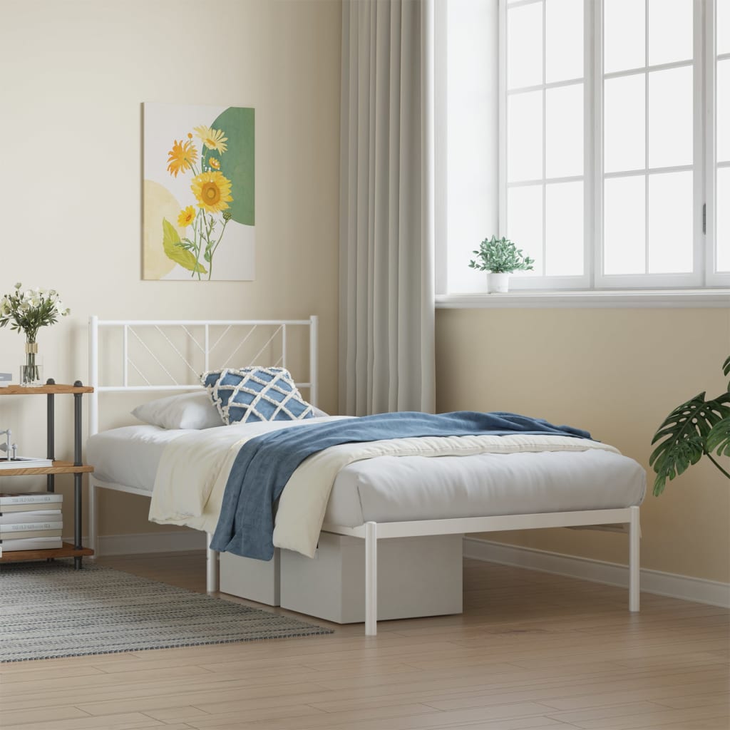 Metal Bed Frame Without Mattress With Footboard 183X203 Cm King