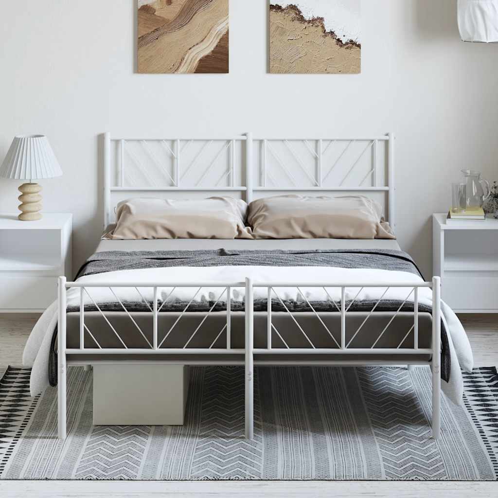 Metal Bed Frame Without Mattress With Footboard 183X203 Cm King