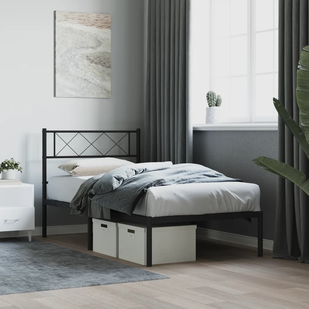 Metal Bed Frame Without Mattress With Footboard
