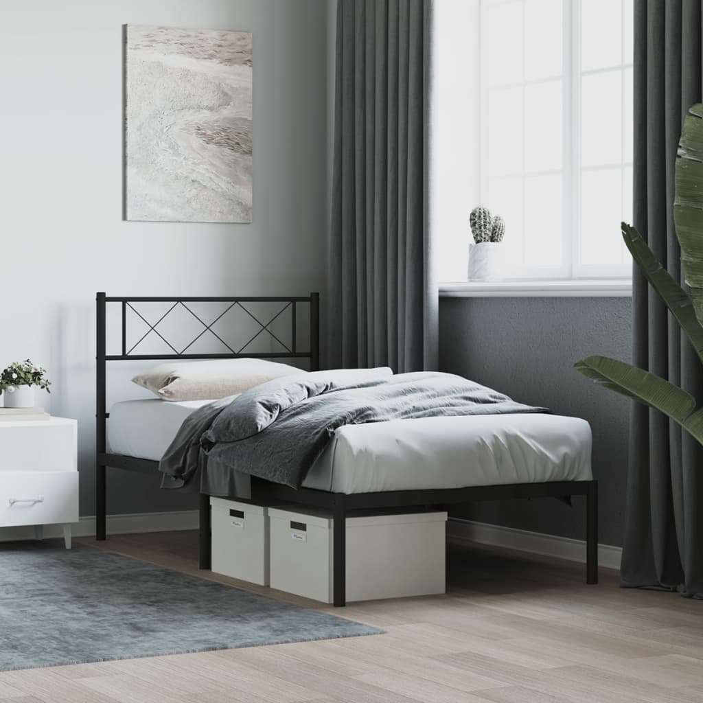 Metal Bed Frame Without Mattress With Footboard