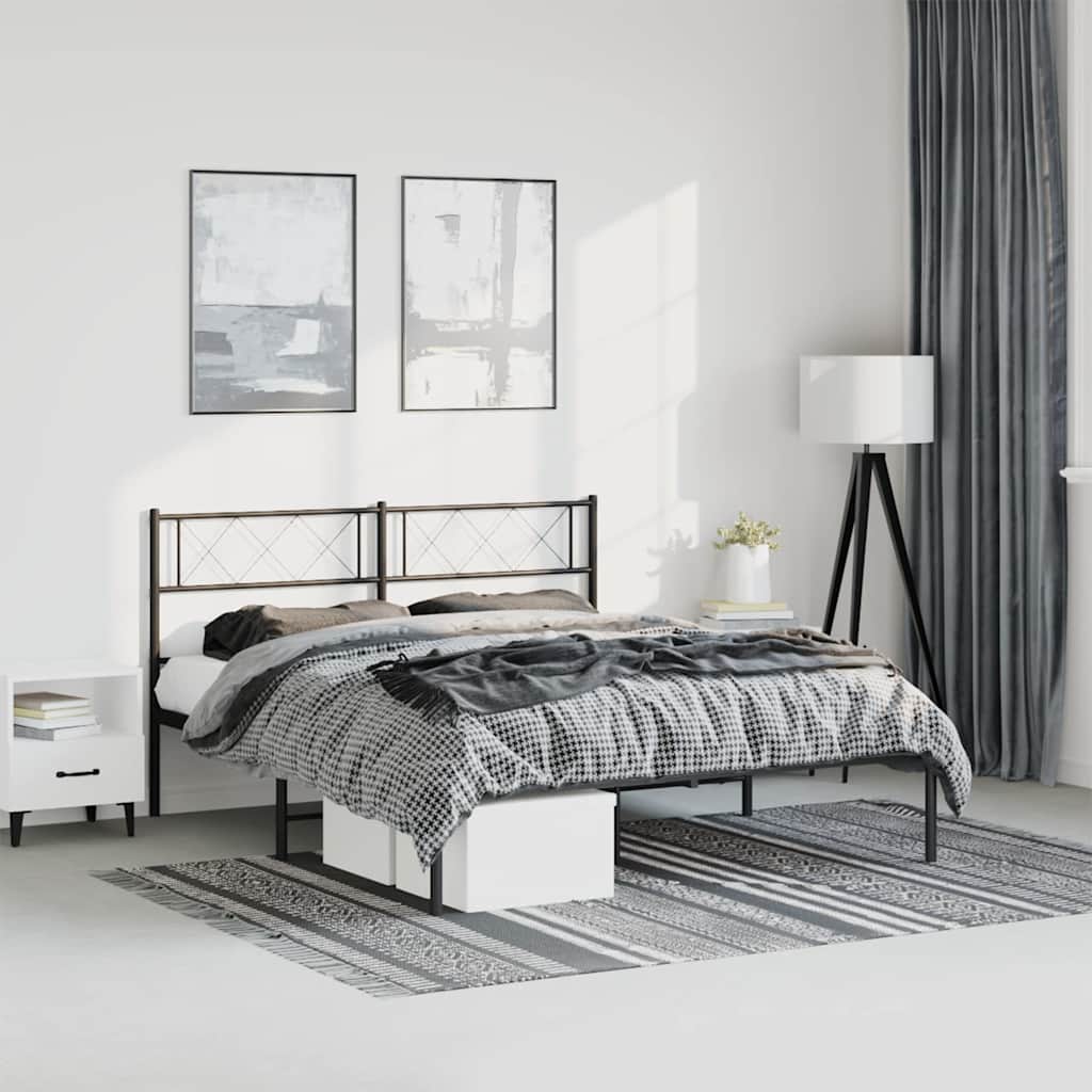 Metal Bed Frame Without Mattress With Footboard
