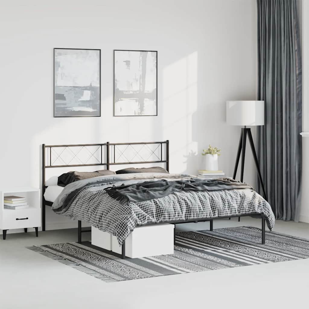 Metal Bed Frame Without Mattress With Footboard