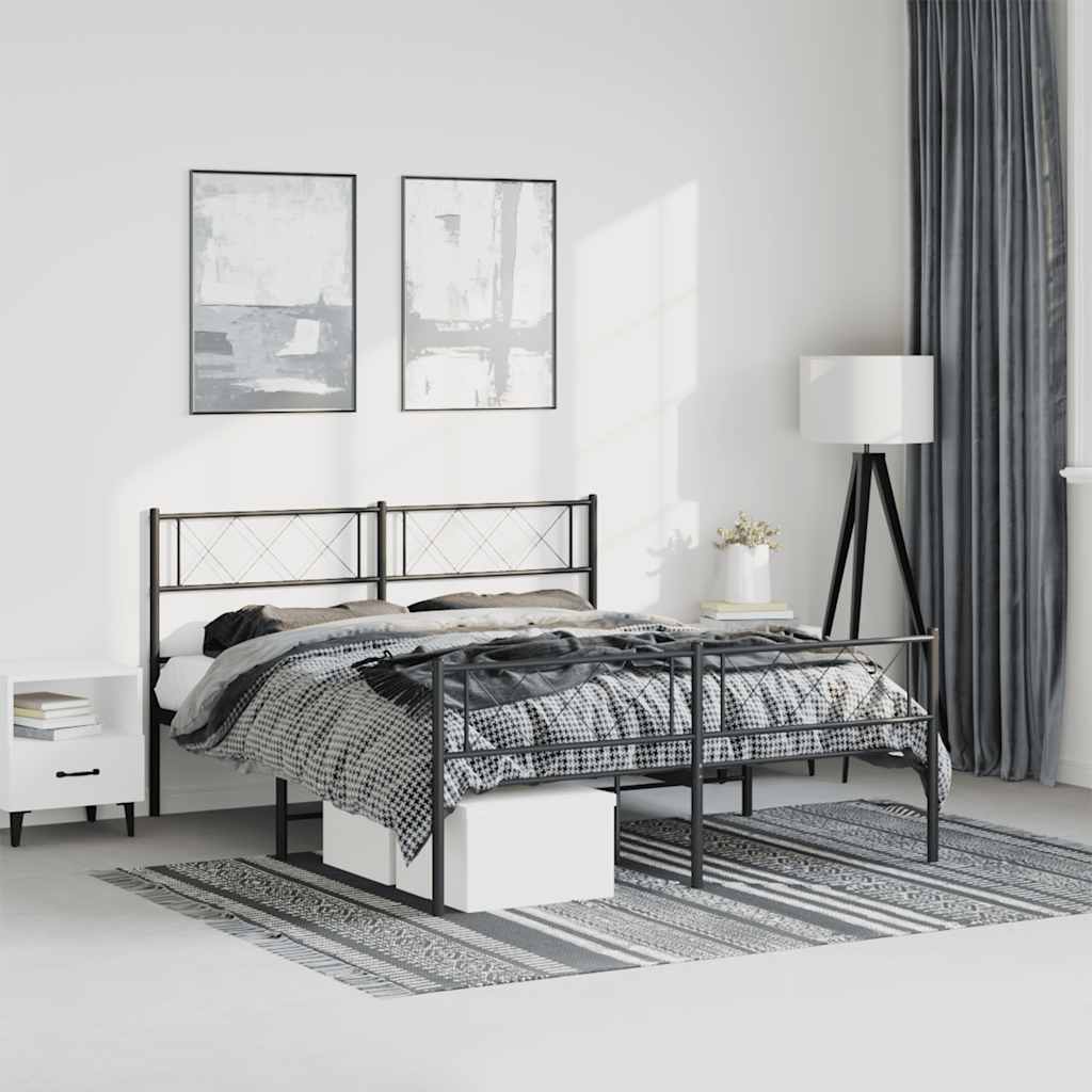 Metal Bed Frame Without Mattress With Footboard