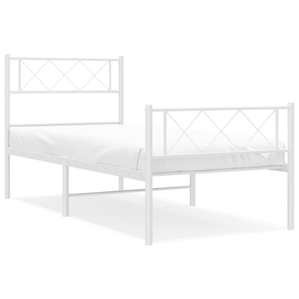 Metal Bed Frame Without Mattress With Footboard