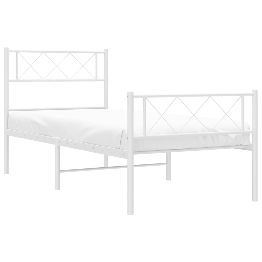 Metal Bed Frame Without Mattress With Footboard
