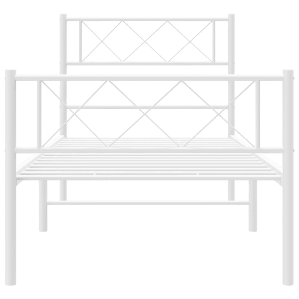 Metal Bed Frame Without Mattress With Footboard