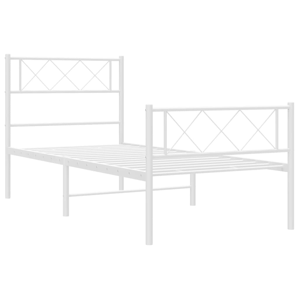 Metal Bed Frame Without Mattress With Footboard