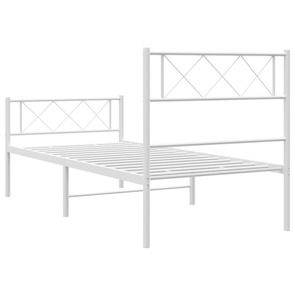 Metal Bed Frame Without Mattress With Footboard