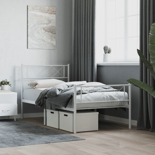 Metal Bed Frame Without Mattress With Footboard