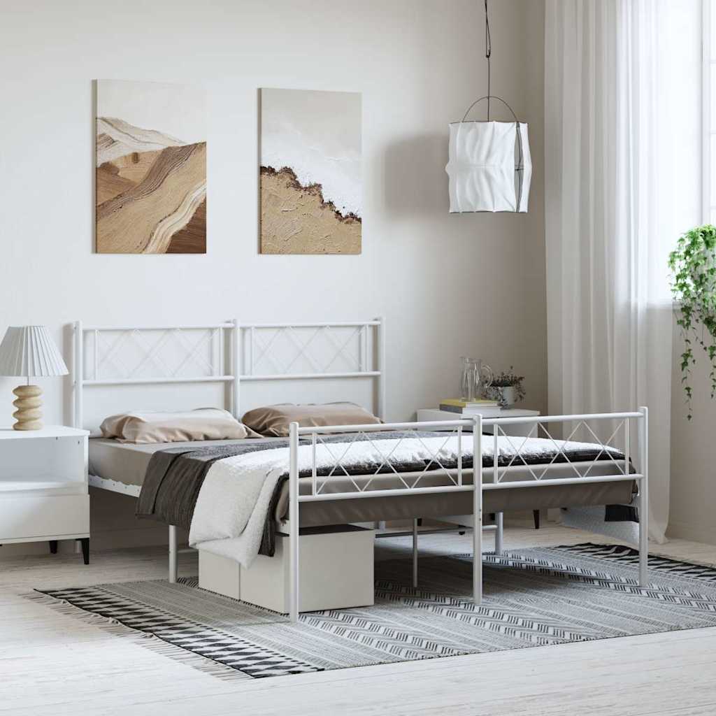 Metal Bed Frame Without Mattress With Footboard