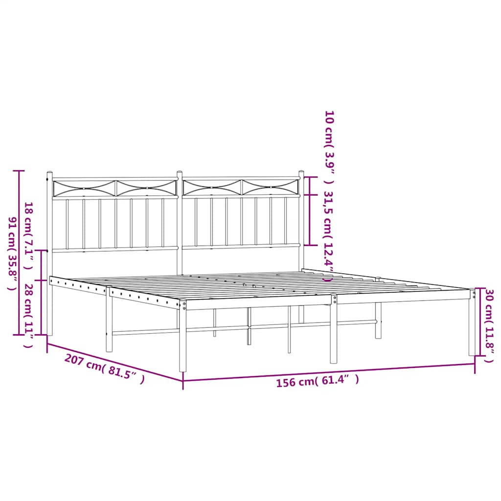 Metal Bed Frame Without Mattress