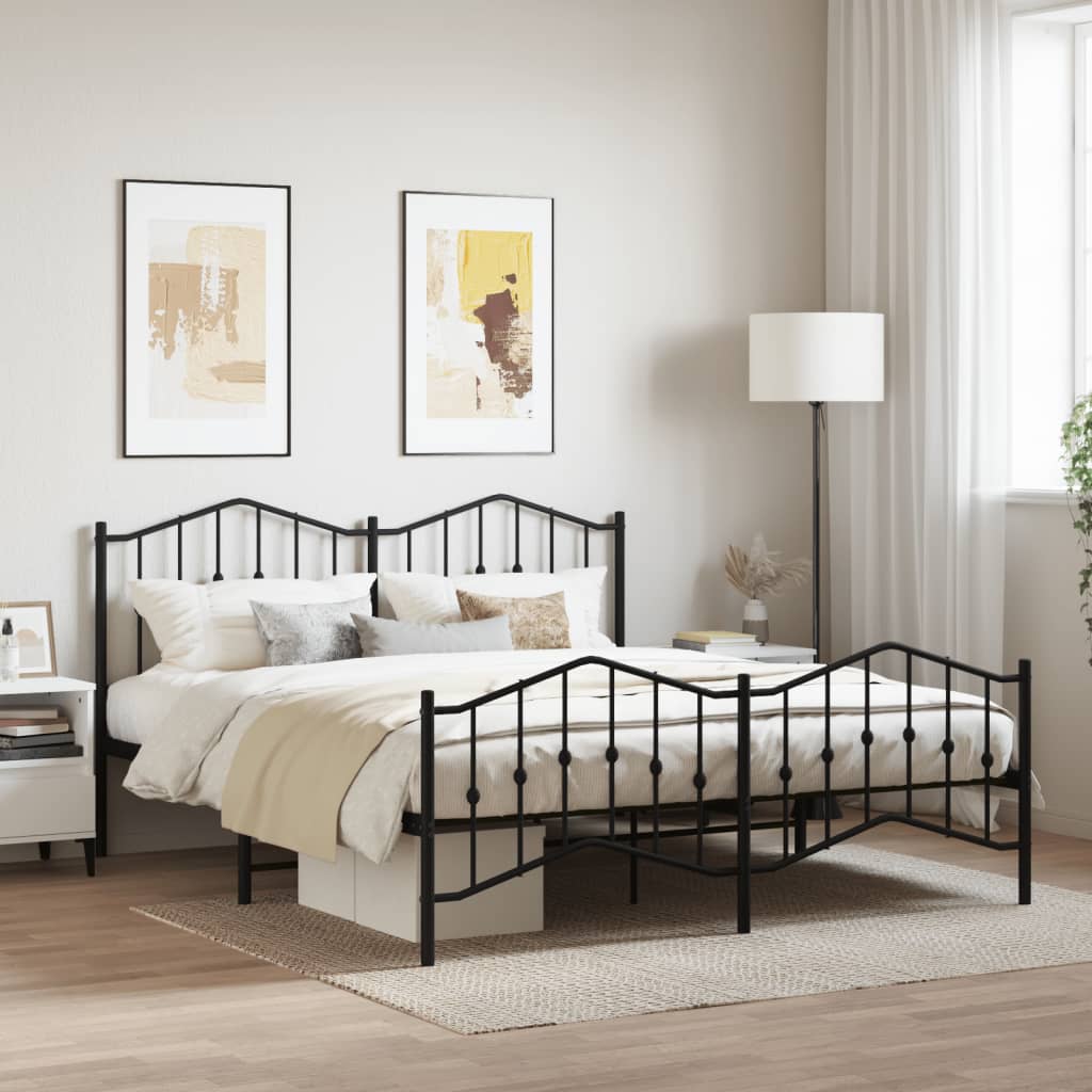 Metal Bed Frame Without Mattress 183X203 Cm King