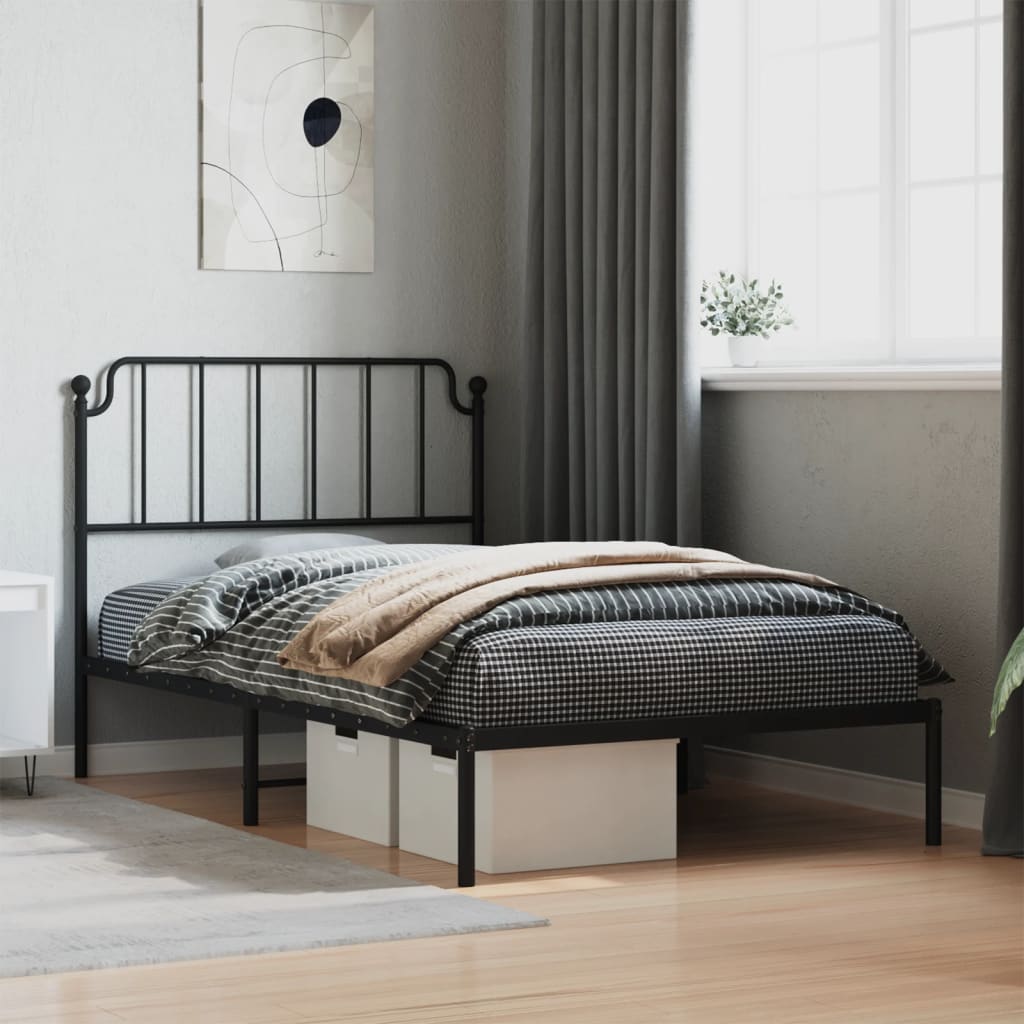 Metal Bed Frame Without Mattress With Footboard