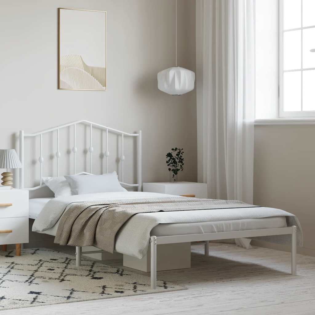 Metal Bed Frame Without Mattress With Footboard