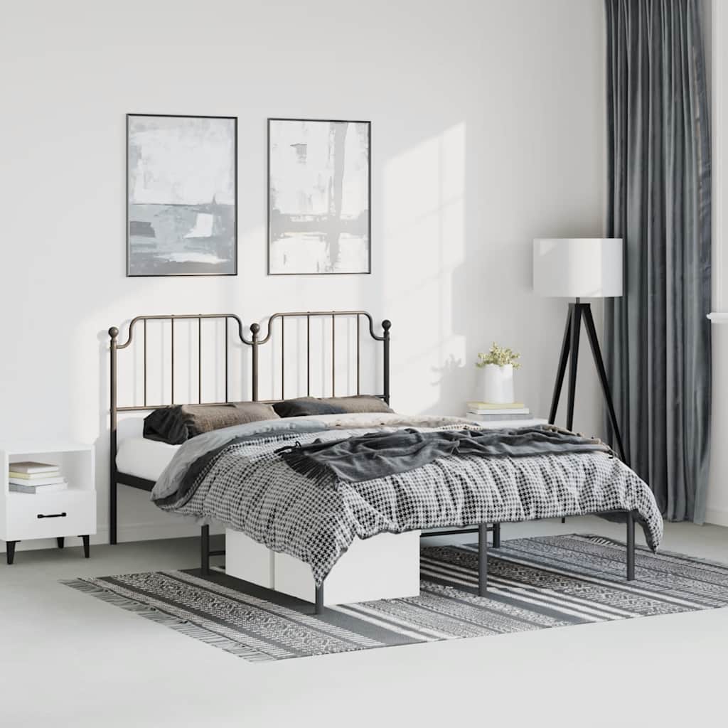 Metal Bed Frame Without Mattress With Footboard