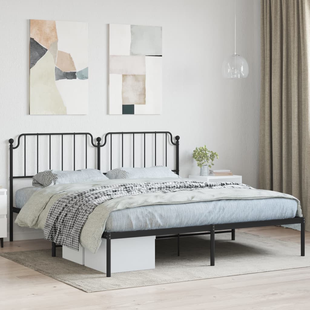 Metal Bed Frame Without Mattress With Footboard
