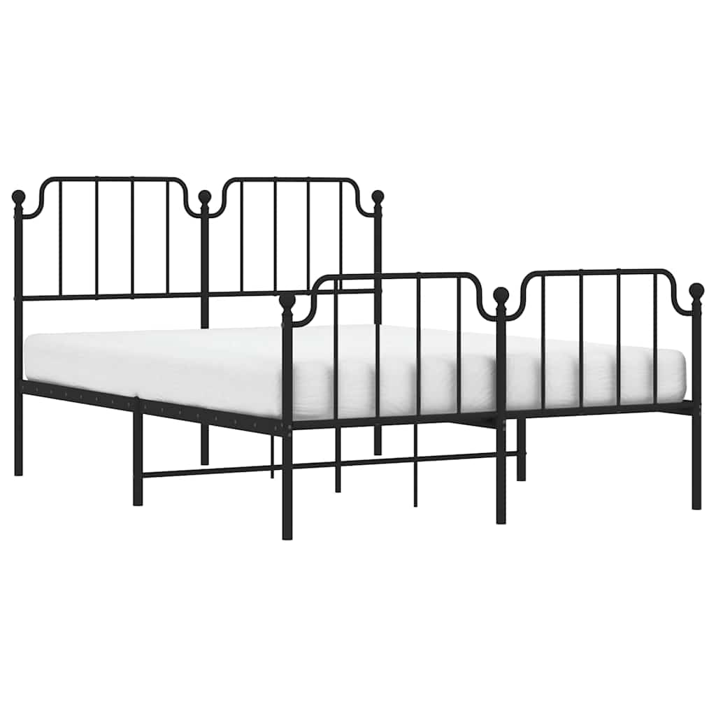 Metal Bed Frame Without Mattress With Footboard