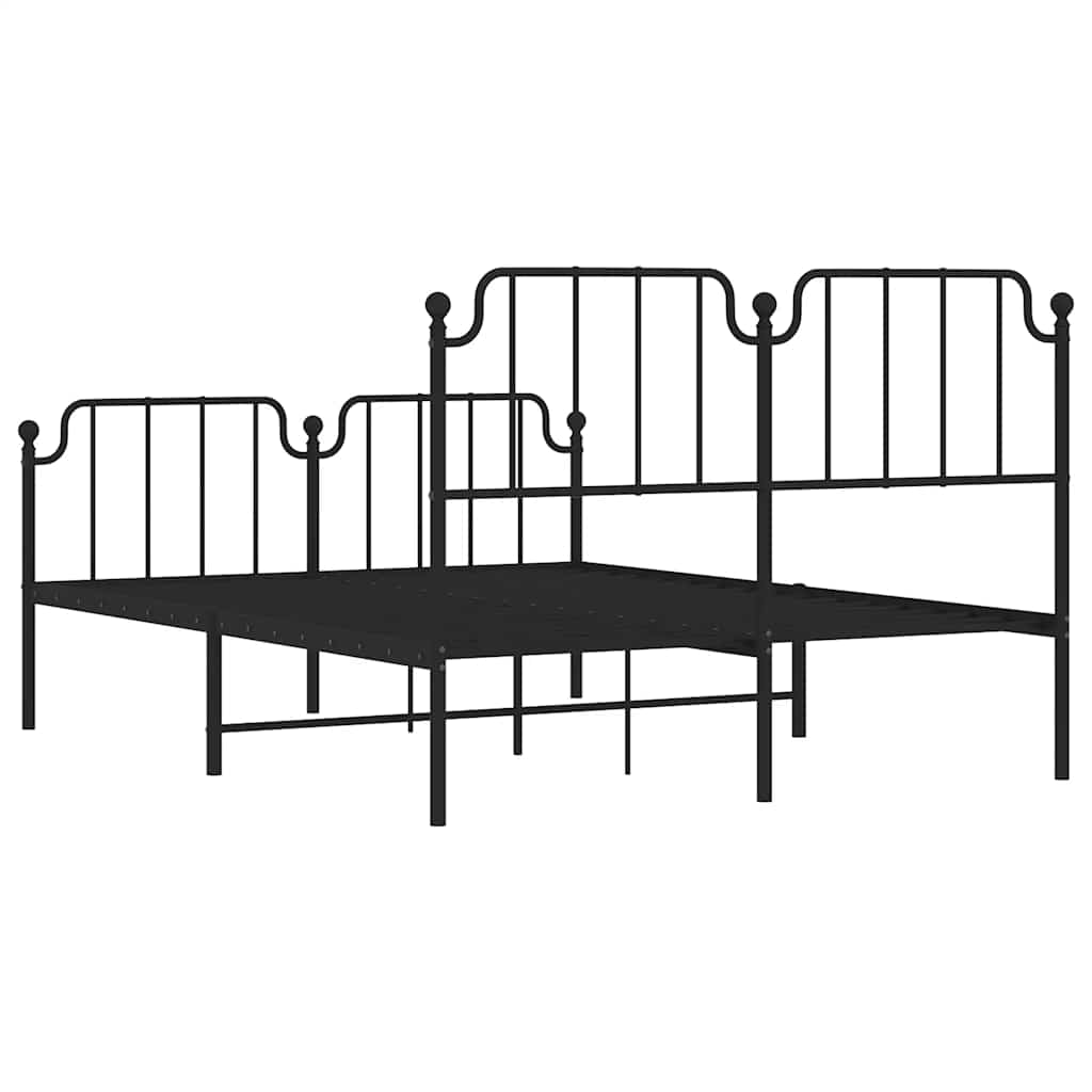 Metal Bed Frame Without Mattress With Footboard