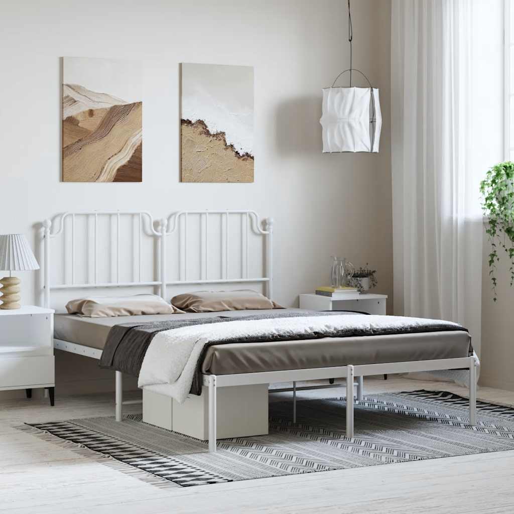 Metal Bed Frame Without Mattress With Footboard