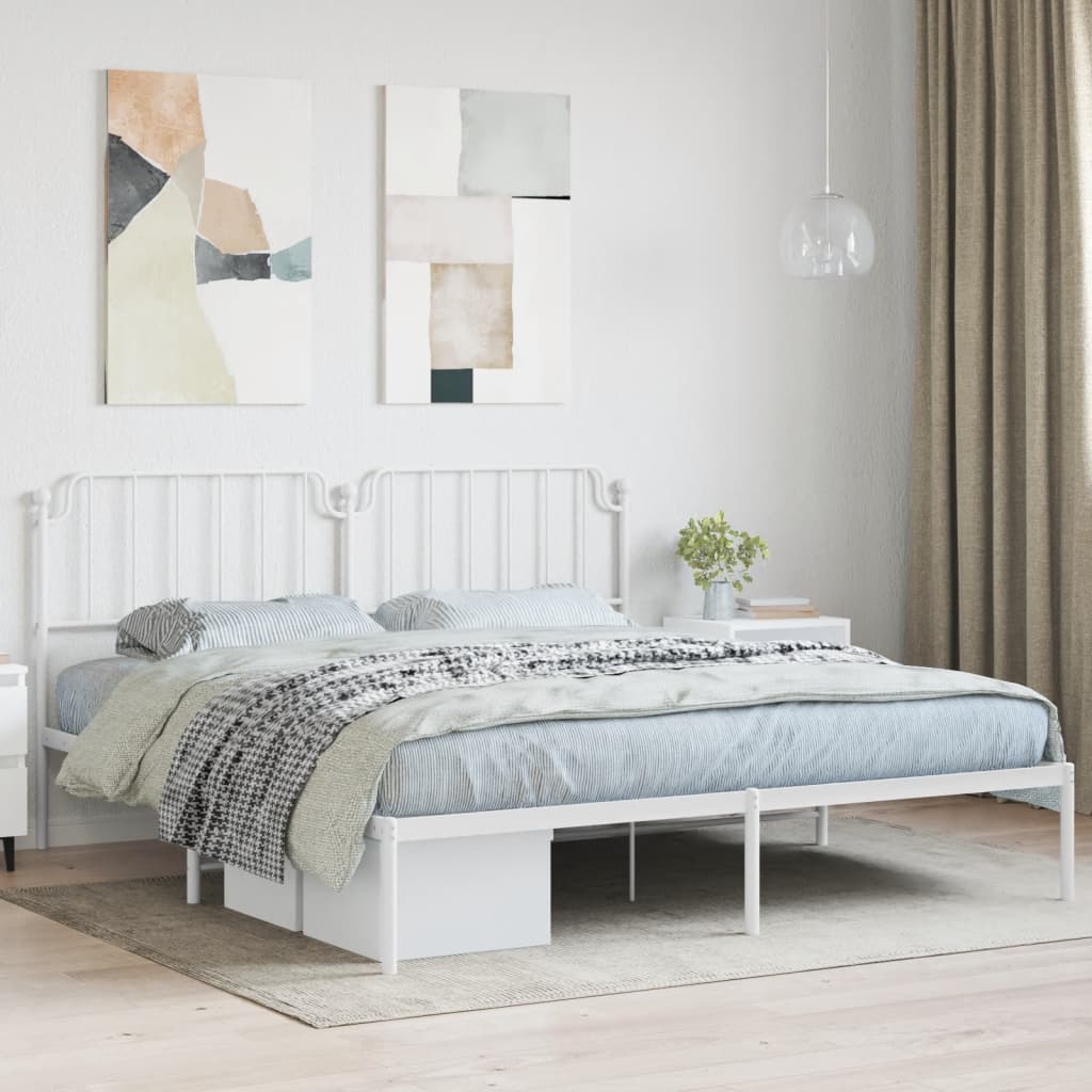 Metal Bed Frame Without Mattress With Footboard