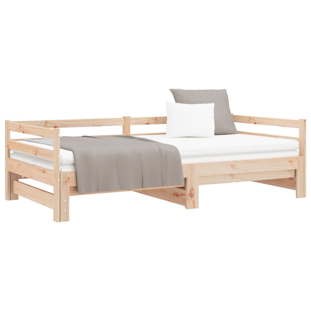 Day Bed With Trundle Without Mattress 90X190 Cm Solid Wood