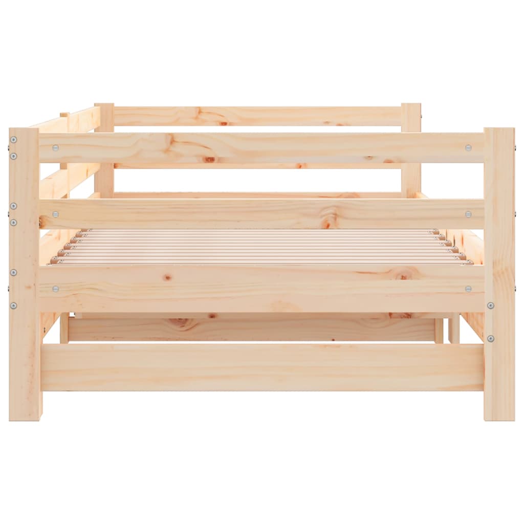 Day Bed With Trundle Without Mattress 90X190 Cm Solid Wood