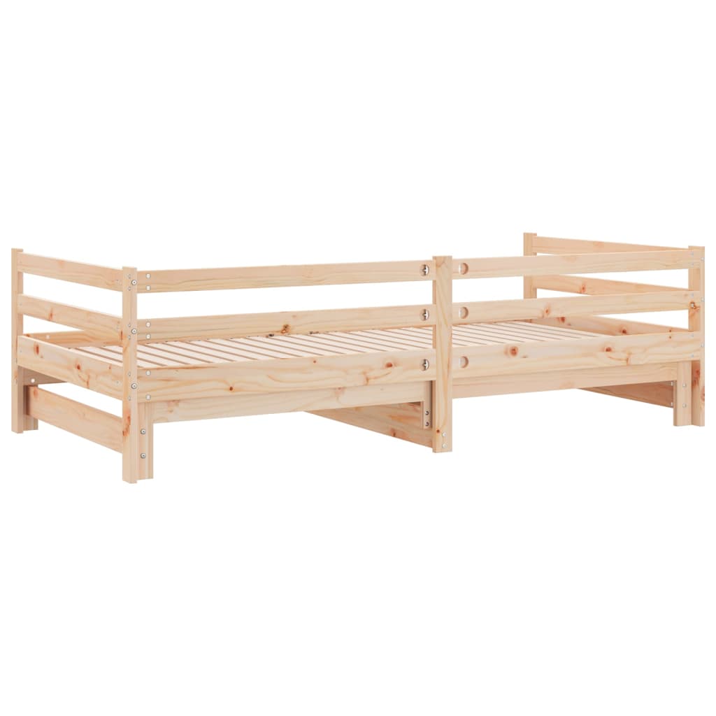 Day Bed With Trundle Without Mattress 90X190 Cm Solid Wood