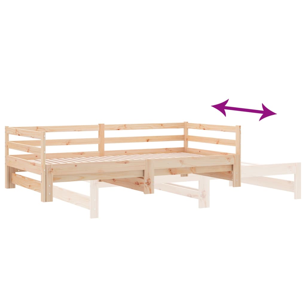 Day Bed With Trundle Without Mattress 90X190 Cm Solid Wood