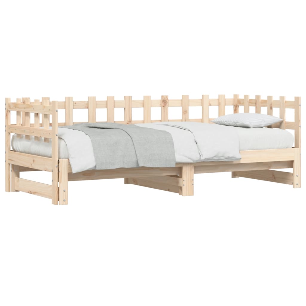 Pull-Out Day Bed Without Mattress 2X(90X190) Cm Solid Wood
