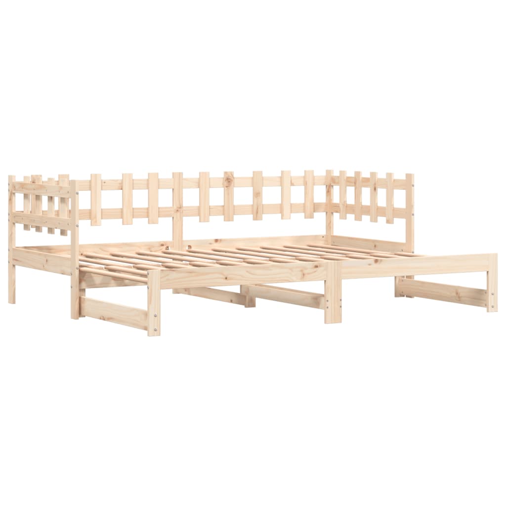 Pull-Out Day Bed Without Mattress 2X(90X190) Cm Solid Wood