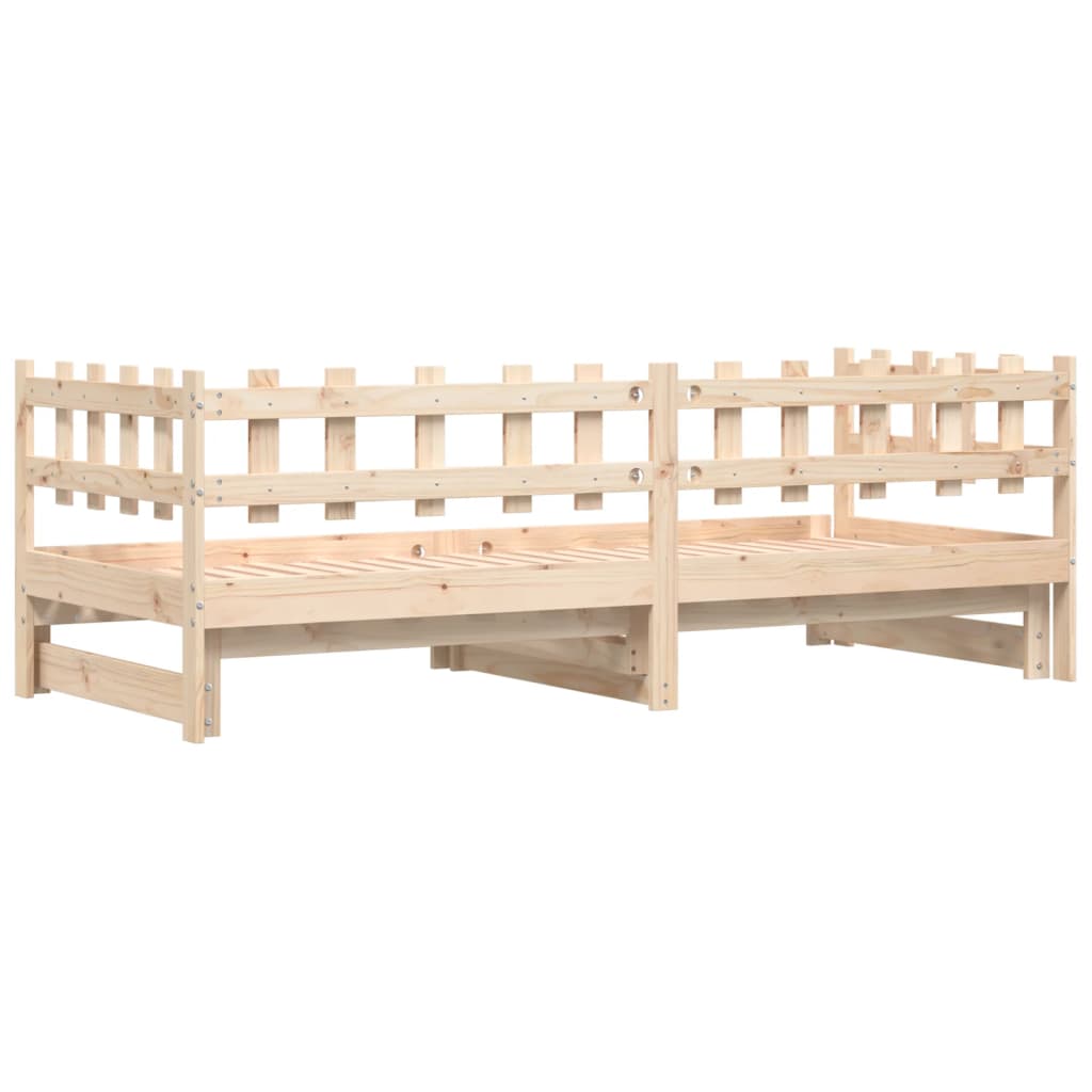 Pull-Out Day Bed Without Mattress 2X(90X190) Cm Solid Wood