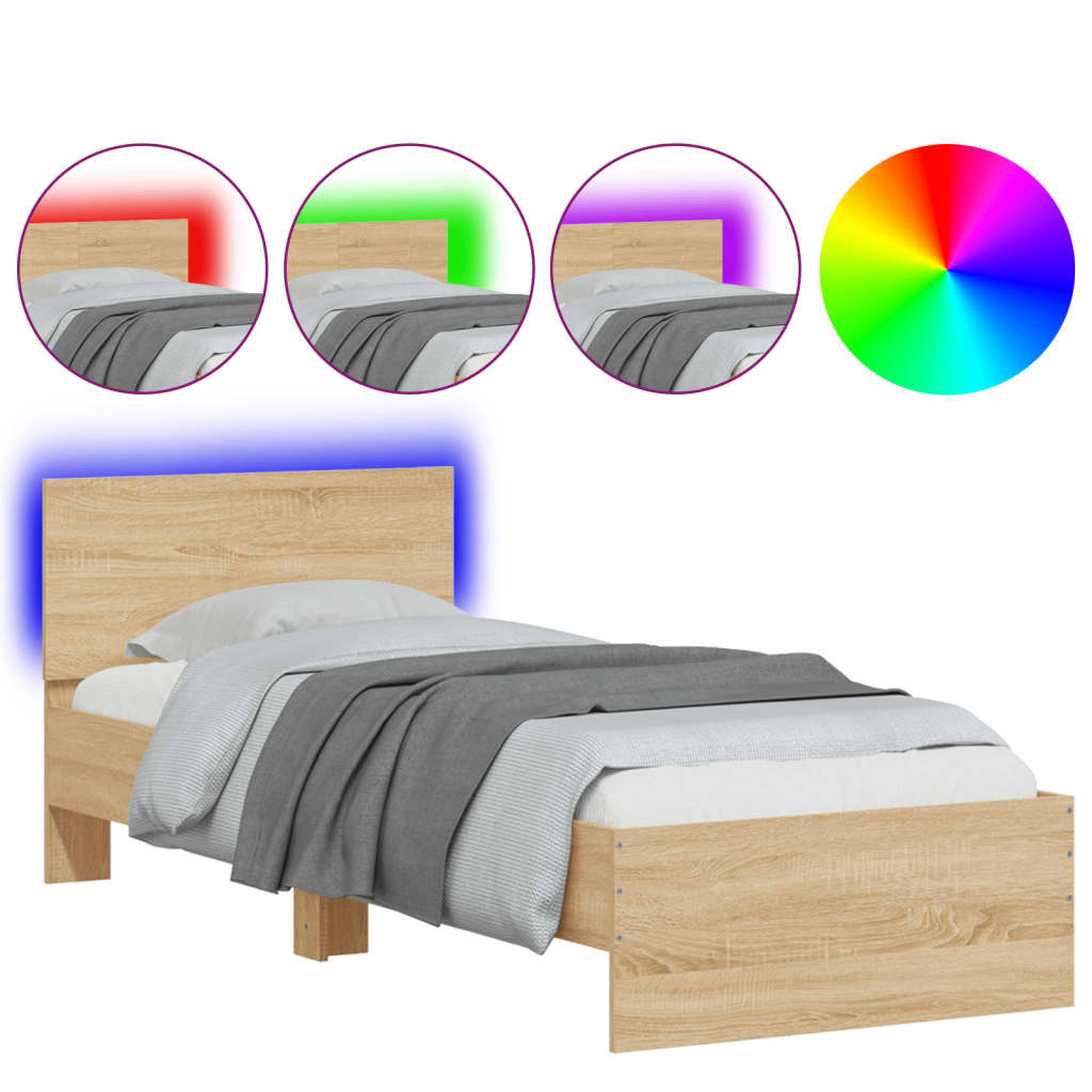 Bed Frame Without Mattress With Led Lights