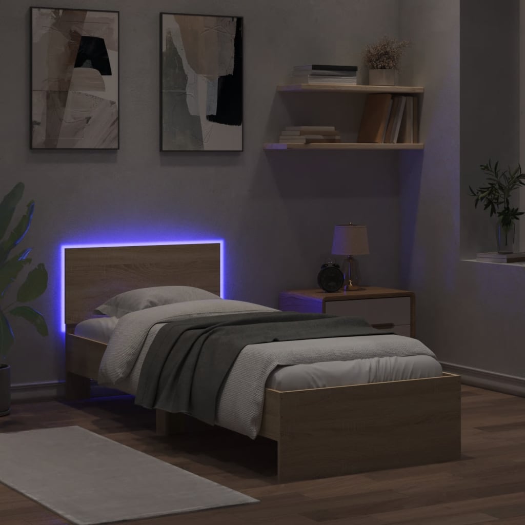 Bed Frame Without Mattress With Led Lights