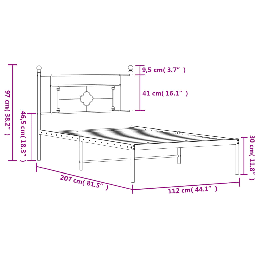 Metal Bed Frame Without Mattress King Single
